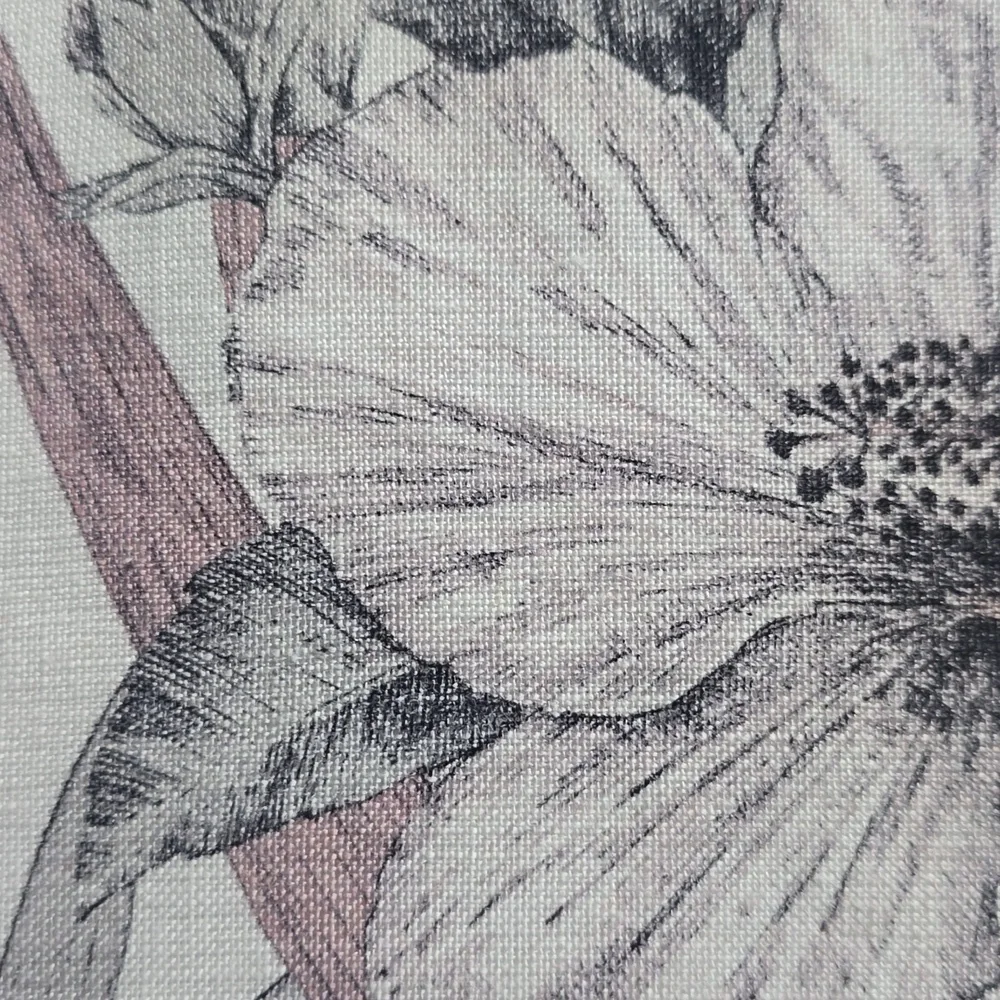 CB2 Eden Off White and Smoked Mauve Linen King Duvet Cover, Ratail $329.00 UAD